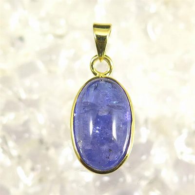 タンザナイト（3A） 15mmオーバル ペンダントトップ 18KGP 3.0g