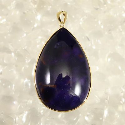 スギライト 32mmペアシェイプ ペンダントトップ K18YG 9.44g