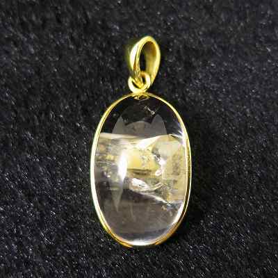 クリスタルインクリスタル　19mmオーバル　ペンダントトップ 18KGP 4.7g