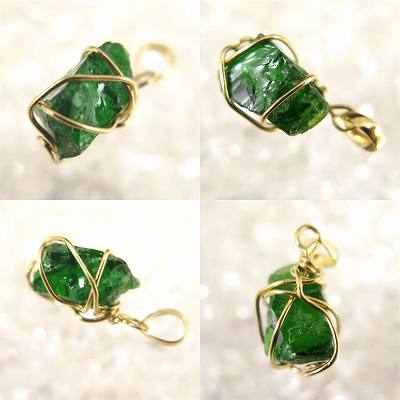 クロムダイオプサイド　ワイヤーペンダントトップ K18YG 1.10g