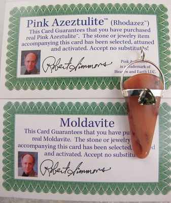 H＆E社 モルダバイト　＆　ローダゼツ ペンダントトップ