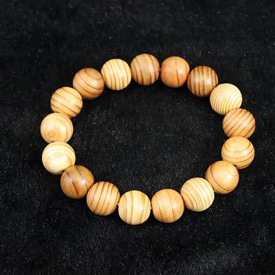 吉野杉 すぎ ウッドビーズ 13mm玉ブレスレット 証明書付き 8.1g