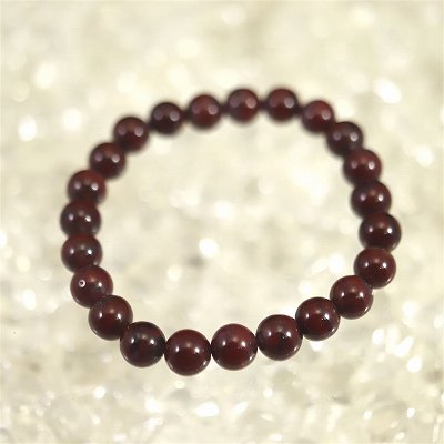 オーラライト シスタークリスタル レッドキャップ 8.0mm玉ブレスレット 17.5g