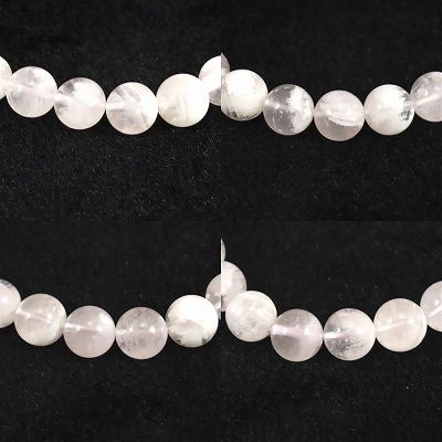 セリサイトインローズクォーツ　10mm玉ブレスレット 28.9g