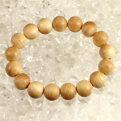 吉野桧 ひのき ウッドビーズ 13mm玉ブレスレット 証明書付き 11.8g(3.0)