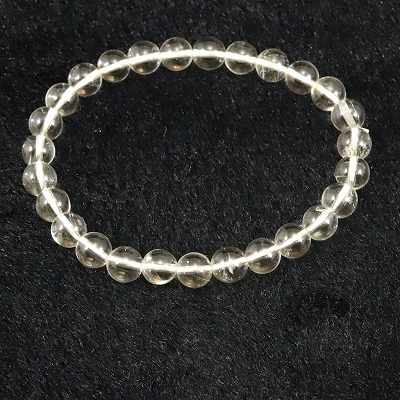 ハーキマーダイヤモンド 7mm玉ブレスレット （AAA+グレード） 証明書付 14.6g