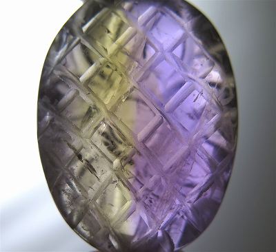 宝石質アメトリン AA++ 　36mmオーバル カボション　彫刻入り 22.1g