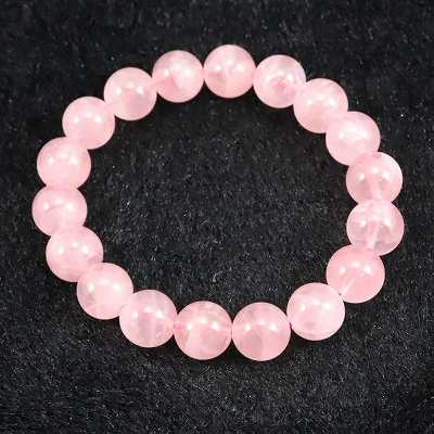 ディープローズクォーツ 紅水晶　10.5mm玉ブレスレット 29.6g