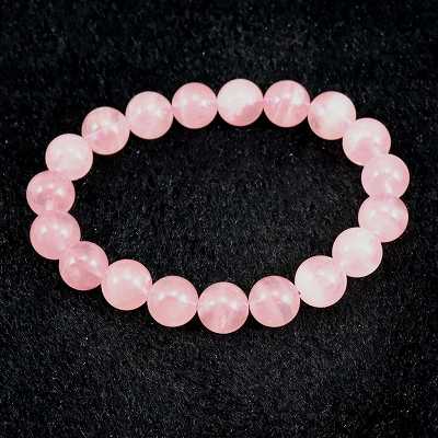 ディープローズクォーツ 紅水晶　10.5mm玉ブレスレット 31.7g