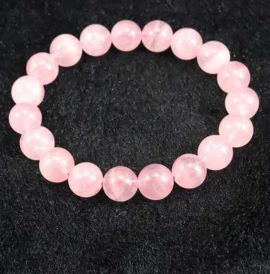 ディープローズクォーツ 紅水晶　10.5mm玉ブレスレット 31.7g