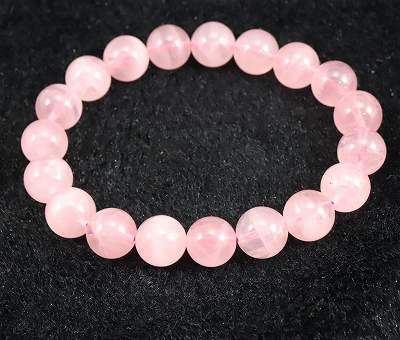 ディープローズクォーツ 紅水晶　10.5mm玉ブレスレット 31.7g