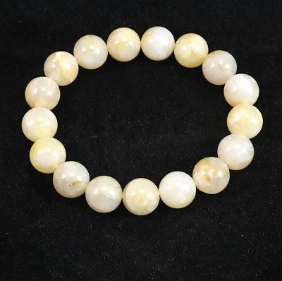 山形県産 瑪瑙 めのう 12mm玉ブレスレット 証明書付 42.5g