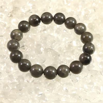 山梨県黒平水晶（草入り黒水晶）茶系 12mm玉ブレスレット 証明書付 43.4g