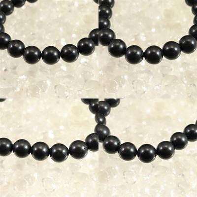 北海道産ブラックシリカ（黒鉛珪石） 10mm玉ブレスレット　証明書付　26.9g