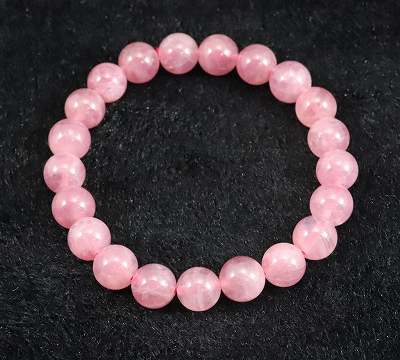 ラズベリークォーツ 薄紫紅水晶　9mm玉ブレスレット 22.2g