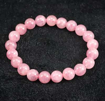 ラズベリークォーツ 薄紫紅水晶　9mm玉ブレスレット 22.2g
