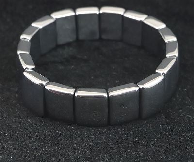 Rakuten - 高純度テラヘルツ鉱石 16X10mm レクタングル　バングル　ブレスレット　34g