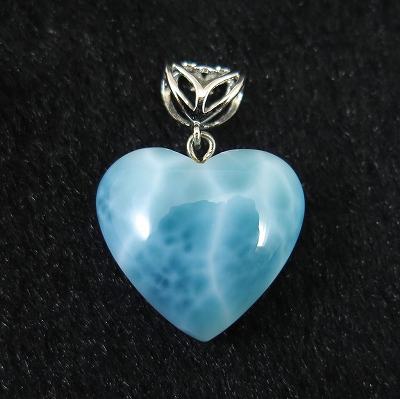 ラリマー (3A+) 19mmハート　ペンダントトップ 5.21g