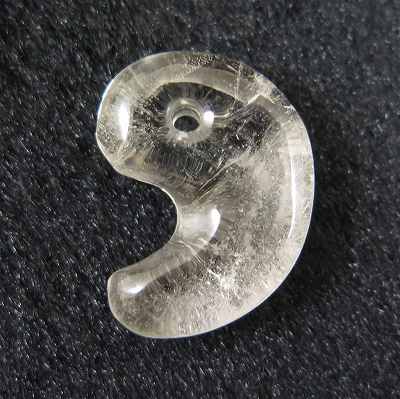 山梨県 黒平鉱山産水晶 24mm勾玉 5.58g ディレクトリーカード付