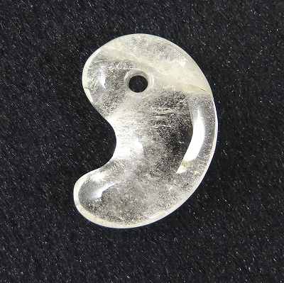 山梨県 黒平鉱山産水晶 31mm勾玉 10.55g ディレクトリーカード付