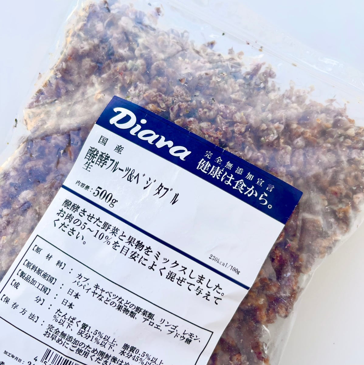 Diara ディアラ 冷凍 生 醗酵フルーツ&ベジタブル 醗酵グリーンパパイヤ 馬肉 生食 犬 ローフード