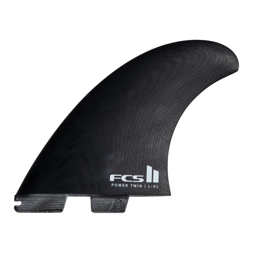 FCS II（エフシーエス2）POWER TWIN パワーツイン ＋スタビライザー PG ツイン＋スタビライザー 3本セット サーフボード フィン ショートボード サーフィン [ブラック/ホワイト]