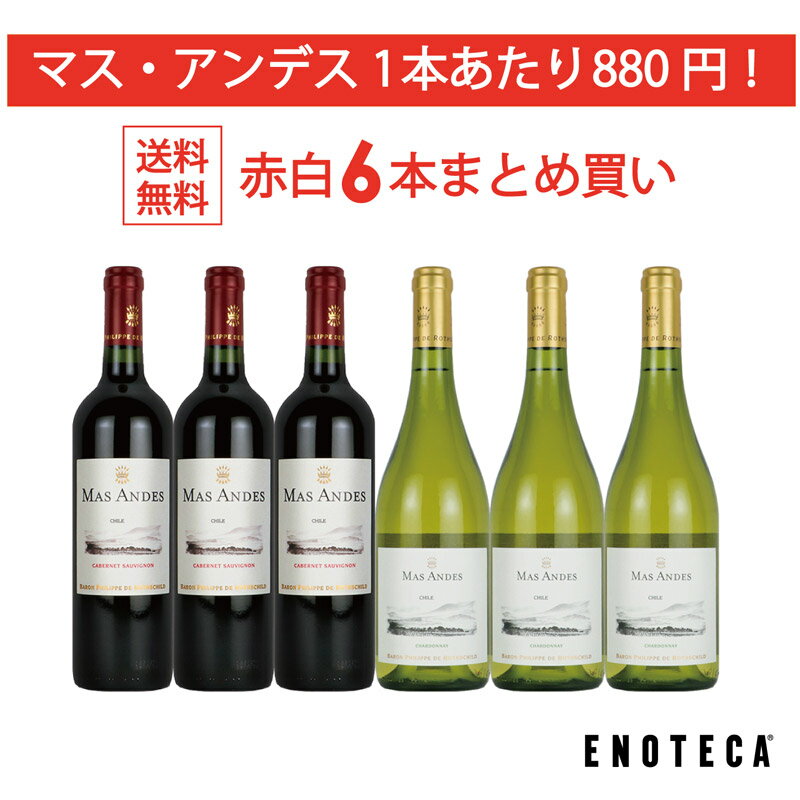 【送料無料】ワイン ワインセット マス・アンデス赤白6本まとめ買い MA9-1 [750ml x 6 ...