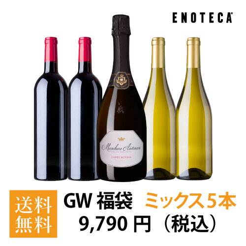 ゴールデンウィーク福袋9,790円（赤白泡ミックス5本） GW4-1 [750ml x 5] 【送料無料】エノテカ ワイン ワインセットのサムネイル