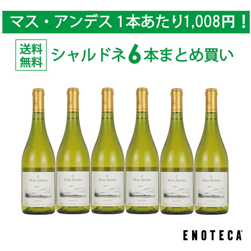 【送料無料】ワイン ワインセット マス・アンデス シャルドネ6本まとめ買い [750ml x 6]【AM9時迄最短当日出荷】