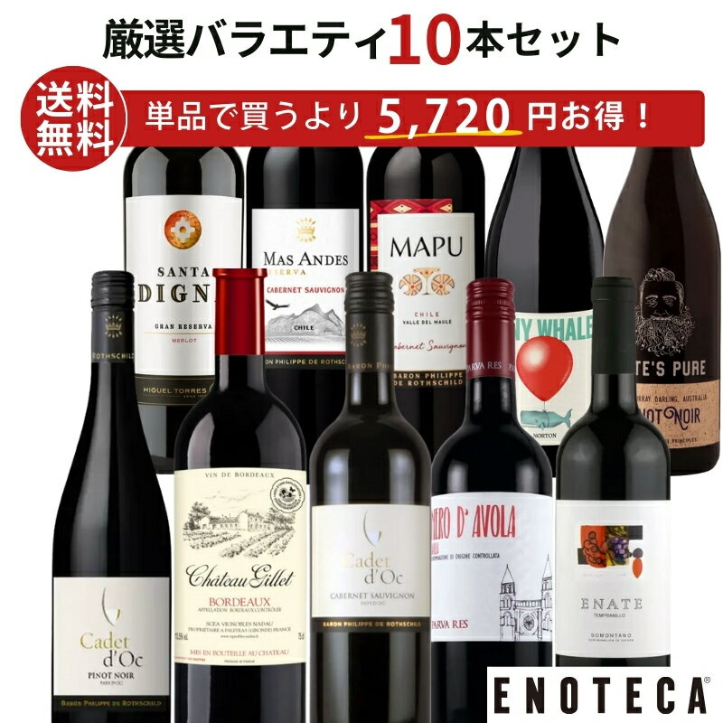 エノテカ ワイン専門店のイチオシ！エノテカ厳選赤ワイン10本セット PA11-2 [750ml x 10] ワイン ワインセット 飲み比べ 送料無料