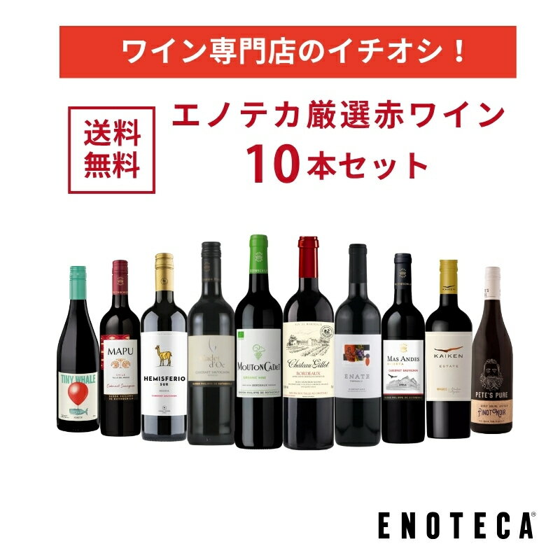 エノテカ ワイン専門店のイチオシ！エノテカ厳選赤ワイン10本セット PA10-3 [750ml x 10] ワイン ワインセット 飲み比べ 送料無料