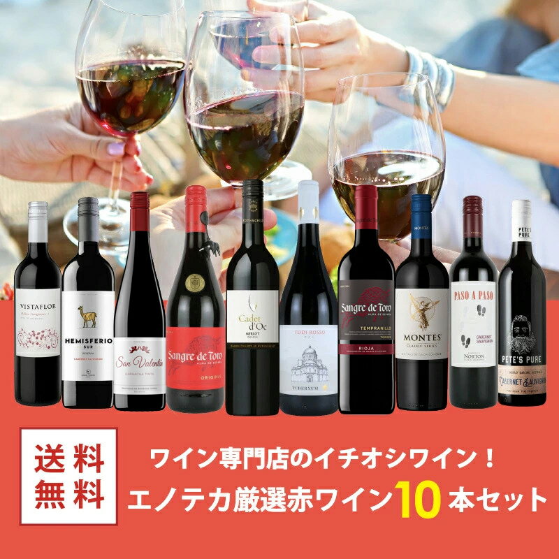 エノテカ ワイン専門店のイチオシ！エノテカ厳選赤ワイン10本セット PA2-1 [750ml x 10] ワイン ワインセット 飲み比べ 送料無料