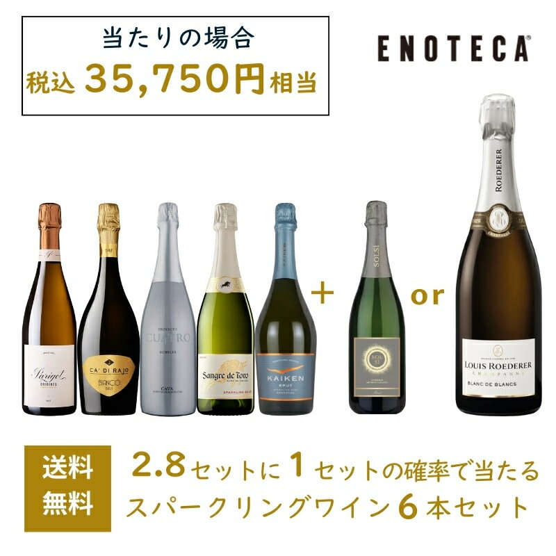 【送料無料】エノテカ 2.8セットに1セットの確率で当たる！スパークリング6本セット RG9-3、RG9-4 [750ml×6] ワイン ワインセット ワインくじ ワインガチャ 飲み比べ