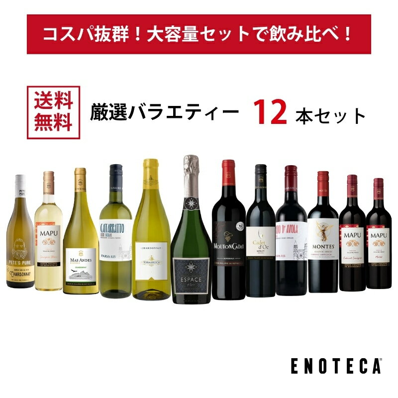 新登場！待望のミックス12本！ エノテカ売れ筋！厳選バラエティー12本セット RP4-1 [750mlx12] (赤・白・泡 12本) ENOTECA ミックス MIX ワインセット ハイコスパワイン 送料無料