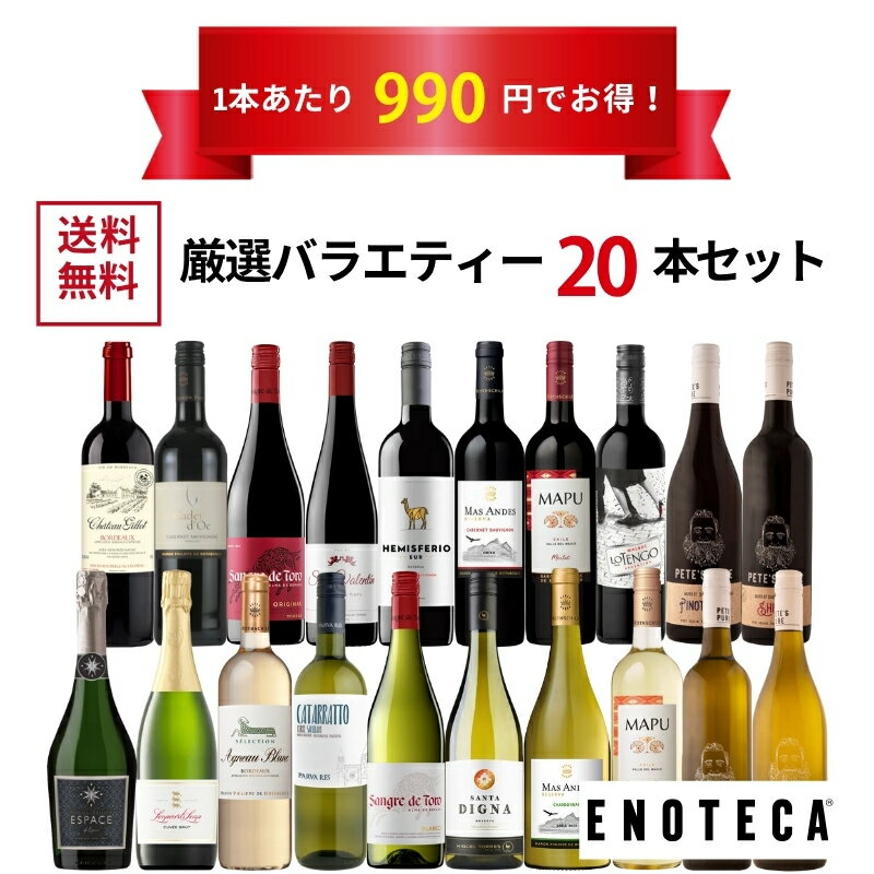 エノテカ売れ筋！厳選バラエティー20本セット RP9-1 [750ml x 20] ENOTECA ミックス MIX 飲み比べセット ワインセット 店長おすすめ ハイコスパワイン 送料無料