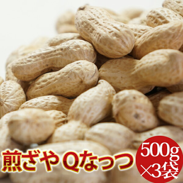 2023年度産 新豆 千葉県産落花生 煎ざや Qなっつ 1.5kg(500g×3袋) 送料込のサムネイル