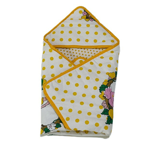 【FORTY　ONE】おくるみアフガン　Yドット×うさぎ　赤ちゃんとのお出かけに/授乳/抱っこ/ミニ掛け布団