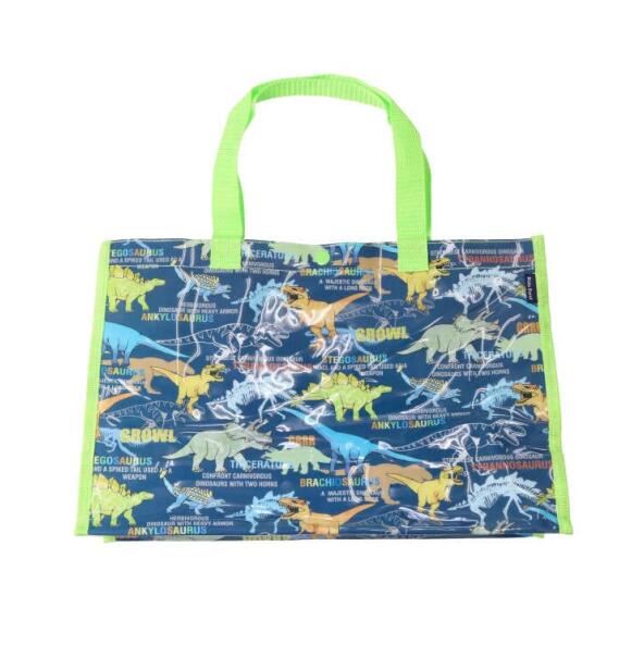 【Kids Foret】プールバッグ通園　スイムバッグ　ビーチバッグ**恐竜総柄コン(N)**ネイビー/きょうりゅ..