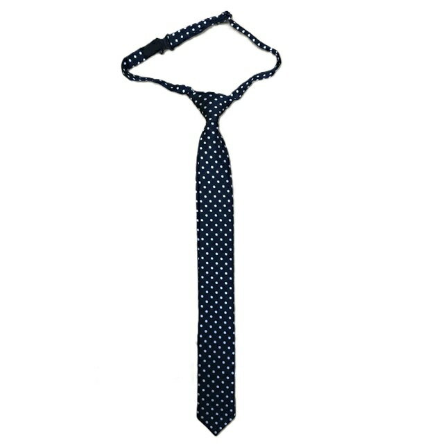 セレモニー用 ネクタイ 男の子ブラックドット/ひも調節ありS（90-110cm）/M（120-140cm）