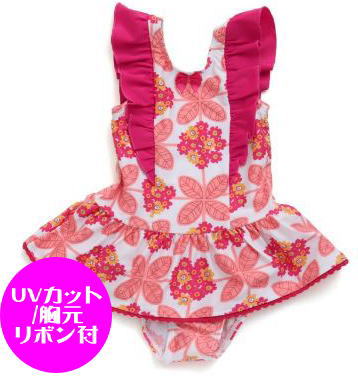 乐天商城 - 【AMPERSAND】アンパサンド花柄ワンピース　スイムウエア水着　ワンピース水着女児