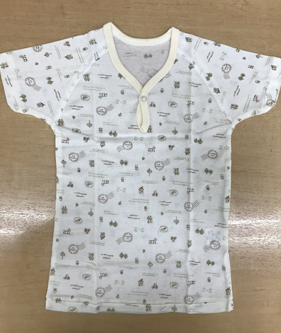 ベビーキッズ肌着/かぶり半袖シャツ/半開お着替え/入院/洗い替え/前ボタン日本製/...