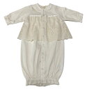 【boribon oeuf】ボリボンウーフ/日本製/長袖ツーウェイドレス(フライス地) 50〜70cm/オーガニック100%/セレモニーフリル柄/ギフト/出産祝...