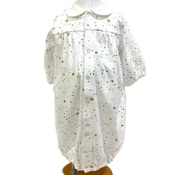 ★送料込★【boribon　oeuf】ボリボンウーフ【日本製】長袖ツーウェイドレス(襟付き）　50〜70cm/お宮参り/退院に/セレモニー/ロシェル