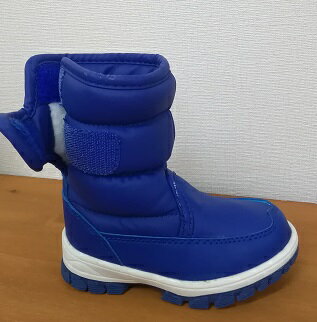 ★送料込★【Kids Foret】撥水加工スノーブーツトドラーサイズ　防寒ブーツ　男の子ブルー/14cm〜18cm履きやすい/マジックテープ脱着/厚めのソール/雪国/
