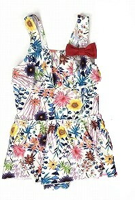 樂天商城 - ★送料無料★入荷しました【OCEAN　&　GROUND】GIRL'S 水着 リボンツキフレアワンピース/花柄/フラワーオーシャンアンドグラウンド