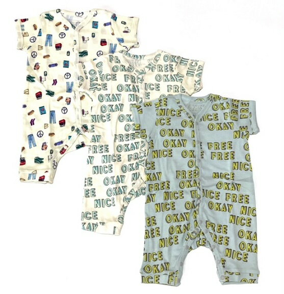 ☆★送料込み★★【OCEAN&GROUND】オーシャン&グラウンド　半袖ロンパースピース/アルファベット/薄手/オリジナルデザイン/綿100%/60-70cm