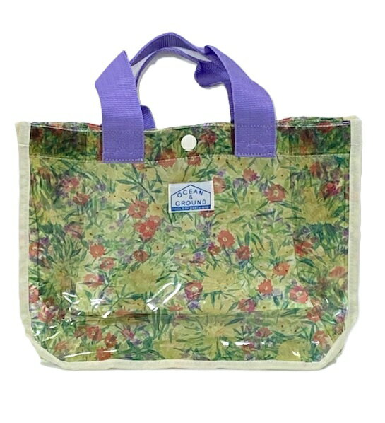 ☆★送料込み★★OCEAN＆GROUND　プールバッグ　SANTA MONICA/花柄/クリア素材/通園/スイムバッグ/学校オー..