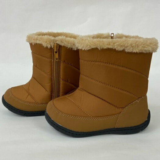 ★送料込★【Kids Foret】撥水加工スノーブーツ防寒ブーツ/男の子/女の子/無地/ブラウン/ブラック15・16・17・18cm/おしゃれ履きやすい/ジップで簡単脱着/雪国