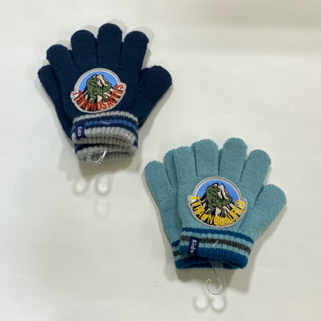 キッズフォーレ　5本指手袋/のびのび手袋/恐竜きょうりゅうワッペンシリーズ/かっこいい