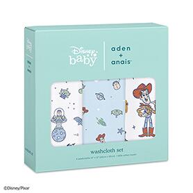 【Aden & Anais】ディズニーベビー　コットンモスリン100％　ウォッシュクロス3枚セット/ギフトBOX入り洗濯可/清潔/正規代理店商品/エイデンアンドアネイ/Disney